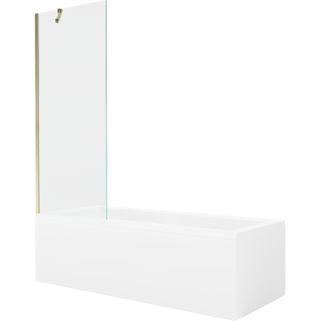 Mexen Cubik stačiakampė vonia 170 x 70 cm su apdaila ir vienos dalies 70 cm ekranu, skaidrus, auksinis - 550317070X9507000050