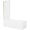 Mexen Cubik stačiakampė vonia 170 x 70 cm su apdaila ir vienų durų pertvara 70 cm, skaidri, auksinė - 550317070X9507000050