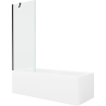 Mexen Cubik stačiakampė vonia 170 x 70 cm su apdaila ir vienos dalies 70 cm dušo siena, permatoma, juoda - 550317070X9507000070