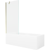 Mexen Cubik stačiakampė vonia 170 x 70 cm su apdaila ir 80 cm 1-sparnų pertvara, permatoma, auksinė - 550317070X9508000050