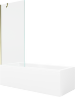 Mexen Cubik stačiakampė vonia 170 x 70 cm su apdaila ir 1-durų pertvara 80 cm, permatoma, auksinė - 550317070X9508000050
