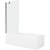Mexen Cubik stačiakampė vonia 170 x 70 cm su apdaila ir 1-durų širma 80 cm, permatoma, juoda - 550317070X9508000070