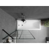 Mexen Cubik stačiakampė vonia 170 x 70 cm su apdaila ir vienos dalies pertvara 80 cm, juodas raštas - 550317070X9508007077