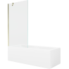 Mexen Cubik stačiakampė vonia 170 x 70 cm su apdaila ir 1-sparnio pertvara 90 cm, skaidrus, auksinis - 550317070X9509000050