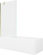 Mexen Cubik stačiakampė vonia 170 x 70 cm su apdaila ir 1 sparno 90 cm dušo sienele, permatoma, auksinė - 550317070X9509000050