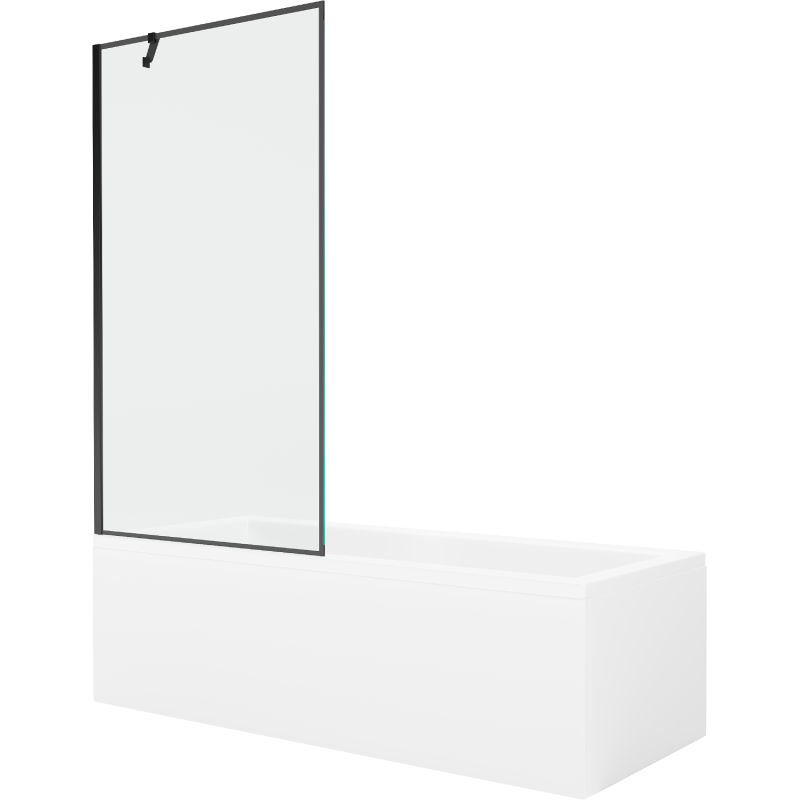 Mexen Cubik stačiakampė vonia 170 x 70 cm su korpusu ir vieno sparno 90 cm dušo siena, juodas raštas - 550317070X9509007070