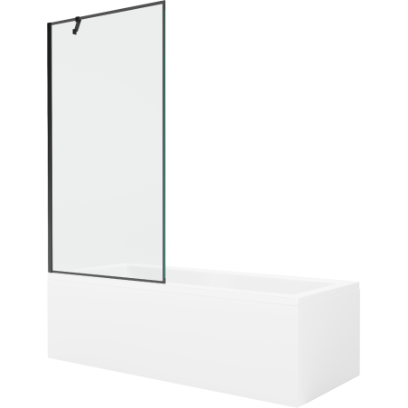 Mexen Cubik stačiakampė vonia 170 x 70 cm su apdaila ir vieno lapo ekranu 90 cm, juodas raštas - 550317070X9509007070