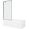 Mexen Cubik stačiakampė vonia 170 x 70 cm su apdaila ir vieno lapo ekranu 90 cm, juodas raštas - 550317070X9509007070