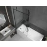 Mexen Cubik stačiakampė vonia 170 x 70 cm su apdaila ir vieno lapo ekranu 90 cm, juodas raštas - 550317070X9509007070