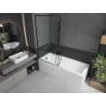 Mexen Cubik stačiakampė vonia 170 x 70 cm su apdaila ir vieno lapo ekranu 90 cm, juodas raštas - 550317070X9509007070