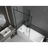 Mexen Cubik stačiakampė vonia 170 x 70 cm su dangteliu ir vienos dalies 100 cm pertvara, juodas raštas - 550317070X9510007070