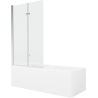 Mexen Cubik stačiakampė vonia 150 x 70 cm su korpusu ir 2-dalių ekranu 100 cm, skaidrus, chromas - 550315070X9210020100