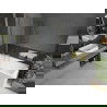 Mexen Cubik stačiakampė vonia 150 x 70 cm su korpusu ir 2-dalių sienele 100 cm, permatomas, auksinis - 550315070X9210025000