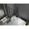 Mexen Cubik stačiakampė vonia 150 x 70 cm su apdaila ir 2-duriu ekranu 100 cm, juodas raštas - 550315070X9210027077