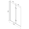 Mexen Cubik stačiakampė vonia 150 x 70 cm su apdaila ir 2-duriu ekranu 100 cm, juodas raštas - 550315070X9210027077