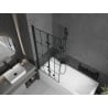 Mexen Cubik stačiakampė vonia 170 x 70 cm su apdaila ir 2-durų ekranu 80 cm, juodas raštas - 550317070X9208027077