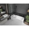 Mexen Cubik stačiakampė vonia 170 x 70 cm su apdaila ir 2-durų ekranu 80 cm, juodas raštas - 550317070X9208027077