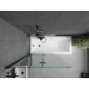 Mexen Cubik stačiakampė vonia 170 x 70 cm su apdaila ir 2 sparnų 100 cm ekranu, skaidri, juoda - 550317070X9210027000