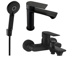 Mexen Royo R40 vonios rinkinys, juodas - 72203R40-70