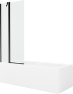 Mexen Cubik stačiakampė vonia 150 x 70 cm su apdaila ir 1-durimis ekranu 80 cm, skaidrus, juodas - 550315070X9408117000