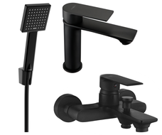Mexen Royo R45 vonios komplektas, juodas - 72203R45-70