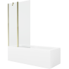 Mexen Cubik stačiakampė vonia 150 x 70 cm su apdaila ir vieno sparno 100 cm širma, skaidri, auksinė - 550315070X9410115000