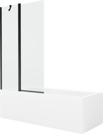 Mexen Cubik stačiakampė vonia 150 x 70 cm su apdaila ir viengubu ekranu 100 cm, skaidrus, juodas - 550315070X9410117000