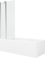 Mexen Cubik stačiakampė vonia 160 x 70 cm su dangčiu ir 1 sparno pertvara 80 cm, skaidri, chromuota - 550316070X9408110100