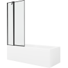 Mexen Cubik stačiakampė vonia 160 x 70 cm su apdaila ir vieno sparno ekranu 80 cm, juodas raštas - 550316070X9408117070