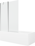 Mexen Cubik stačiakampė vonia 160 x 70 cm su apdaila ir vienos dalies sienelė 120 cm, permatoma, chromas - 550316070X9412110100