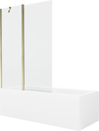 Mexen Cubik stačiakampė vonia 160 x 70 cm su apdaila ir vienvėriu ekranu 120 cm, permatoma, auksinė - 550316070X9412115000
