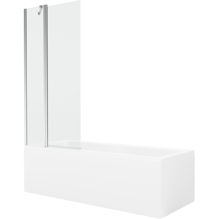 Mexen Cubik stačiakampė vonia 170 x 70 cm su apdaila ir vienos dalies širma 80 cm, skaidri, chromuota - 550317070X9408110100