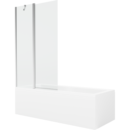 Mexen Cubik stačiakampė vonia 170 x 70 cm su korpusu ir 1 sparno širma 100 cm, skaidri, chromuota - 550317070X9410110100