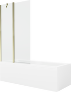 Mexen Cubik stačiakampė vonia 170 x 70 cm su apdaila ir vienų durų 100 cm siena, skaidri, auksinė - 550317070X9410115000