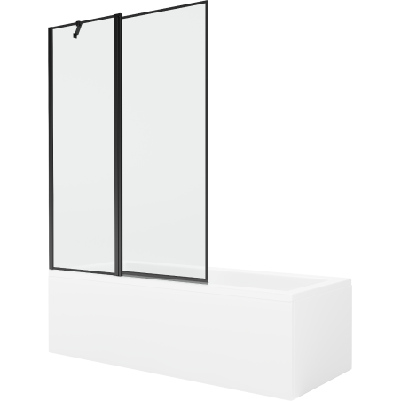 Mexen Cubik stačiakampė vonia 170 x 70 cm su apdaila ir vieno sparno 120 cm pertvara, juodas raštas - 550317070X9412117070
