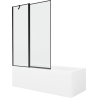 Mexen Cubik stačiakampė vonia 170 x 70 cm su apdaila ir vieno sparno 120 cm pertvara, juodas raštas - 550317070X9412117070