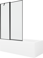 Mexen Cubik stačiakampė vonia 170 x 70 cm su apdaila ir vieno sparno 120 cm pertvara, juodas raštas - 550317070X9412117070