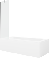 Mexen Vega stačiakampė vonia 150 x 70 cm su apdaila ir 1-durio širma 50 cm, permatoma, chromuota - 550115070X9505000001