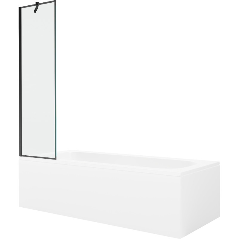 Mexen Vega stačiakampė vonia 150 x 70 cm su korpusu ir 1 dalių 50 cm ekranėle, juodas raštas - 550115070X9505007070