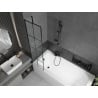 Mexen Vega stačiakampė vonia 150 x 70 cm su apdaila ir vienos dalies 50 cm ekranu, juodas raštas - 550115070X9505007077