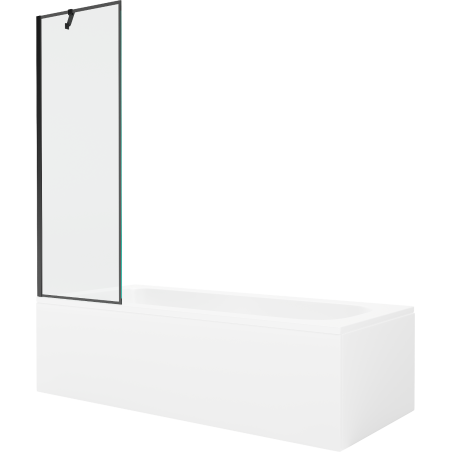Mexen Vega stačiakampė vonia 150 x 70 cm su apdaila ir vieno sparno pertvara 60 cm, juodas raštas - 550115070X9506007070