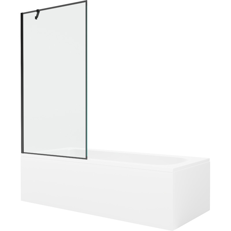 Mexen Vega stačiakampė vonia 150 x 70 cm su korpusu ir vienos dalies pertvara 90 cm, juodas raštas - 550115070X9509007070