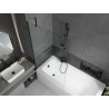 Mexen Vega stačiakampė vonia 150 x 70 cm su apdaila ir 1-duris širma 100 cm, skaidri, juoda - 550115070X9510000070