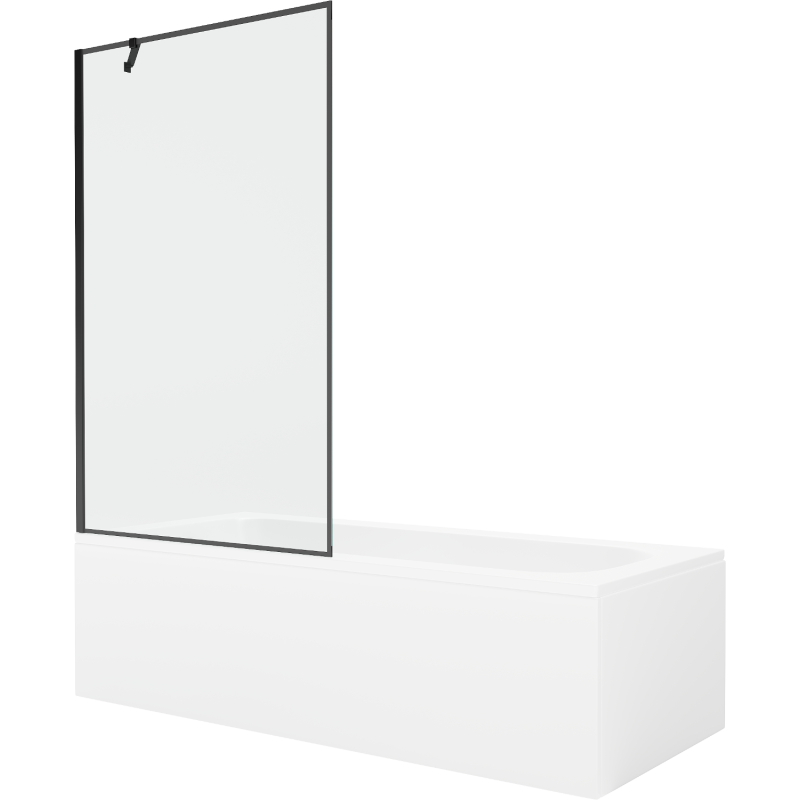Mexen Vega stačiakampė vonia 150 x 70 cm su aptaisymu ir vieno sparno pertvara 100 cm, juodas raštas - 550115070X9510007070