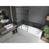 Mexen Vega stačiakampė vonia 150 x 70 cm su apdaila ir vieno sparno pertvara 100 cm, juodas raštas - 550115070X9510007077