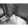 Mexen Vega stačiakampė vonia 150 x 70 cm su apdaila ir vieno sparno pertvara 100 cm, juodas raštas - 550115070X9510007077