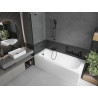 Mexen Vega stačiakampė vonia 160 x 70 cm su apdaila ir vienos dalies ekranėliu 50 cm, permatoma, juoda - 550116070X9505000070
