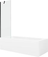 Mexen Vega stačiakampė vonia 160 x 70 cm su apdaila ir vienų durų sienele 60 cm, permatoma, juoda - 550116070X9506000070