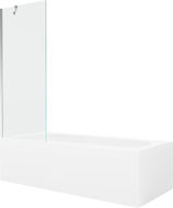 Mexen Vega stačiakampė vonia 160 x 70 cm su apdaila ir vieno sparno 70 cm širma, skaidri, chromas - 550116070X9507000001