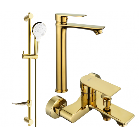 Mexen Royo DF05 vonios komplektas, auksinis - 72213DF05-50